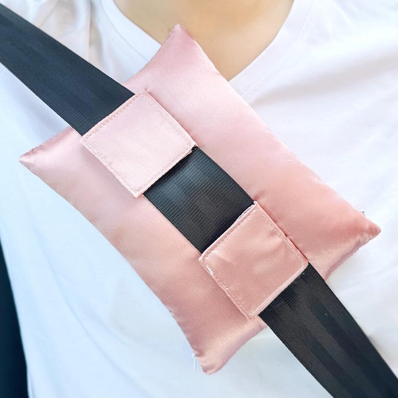 HapiPoppy Port Pillows Chemo Port Pillow for Seatbelt Pacemaker Chest Protector Chemo Patients Cancer Open-Heart Incision Recovery Post Surgery Support Cushion Gifts, Silky Satin Coral - Image 1